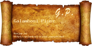 Galambosi Piusz névjegykártya